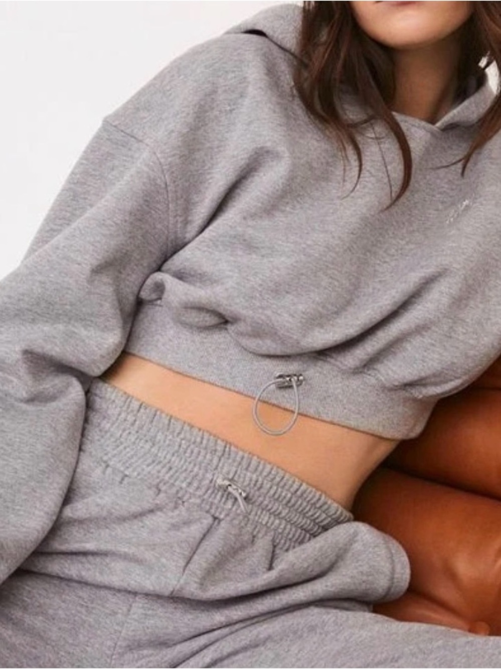 For Love And Lemons Gray Track Pants & Hoodie Set size M